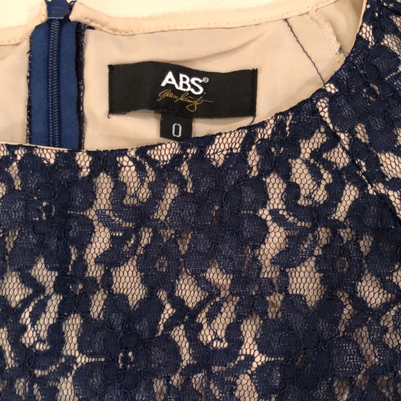 ABS Allen Schwartz navy lace fit-n-flare dress - Picture 2 of 9